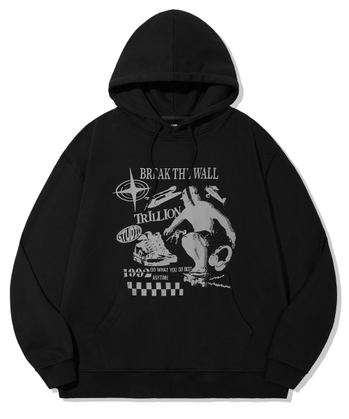 TRILLION(トリリオン)の「スケートボードグラフィックオーバーフィットフード(BLACK)(パーカー・レディース・その他・X-LARGE/SMALL/MEDIUM/LARGE)」の4枚目の写真