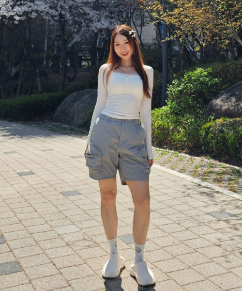Verdnt（バーダント）の「ボリュームカーゴナイロンショートパンツ[グレー]（その他パンツ・レディース・グレー・X-LARGE/SMALL/MEDIUM/LARGE）」の12枚目の写真