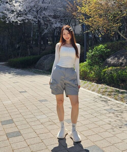Verdnt（バーダント）の「ボリュームカーゴナイロンショートパンツ[グレー]（その他パンツ・レディース・グレー・X-LARGE/SMALL/MEDIUM/LARGE）」の15枚目の写真