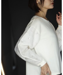 Ehre style（エーレスタイル）の「スパンコール袖 スエットなのに映える（スウェット）」