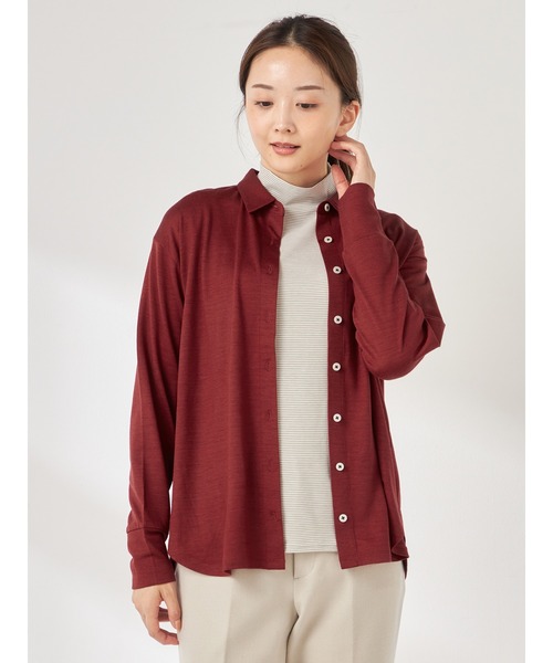 McGREGOR(マックレガー)の「ウォッシャブルウールシャツ(シャツ/ブラウス・レディース・レッド/ネイビー・M/L)」の4枚目の写真