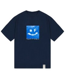 [ユニセックス]ドローイングスマイルクラウドロゴ半袖Tシャツ_ネイビー