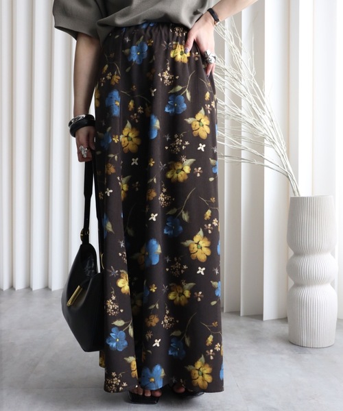 セール】【 YENNA 2026 SS 新作 】フラワーフレアロングスカート
