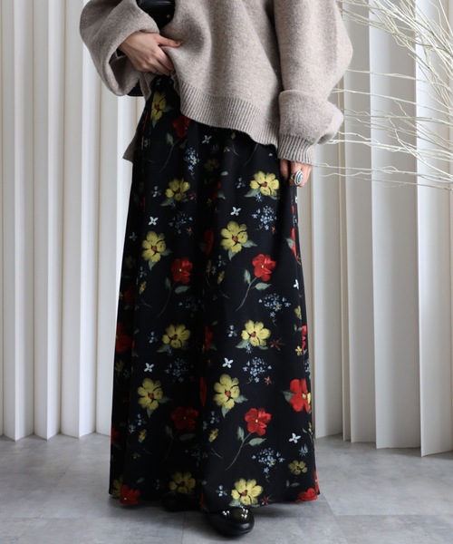 セール】【 YENNA 2026 SS 新作 】フラワーフレアロングスカート