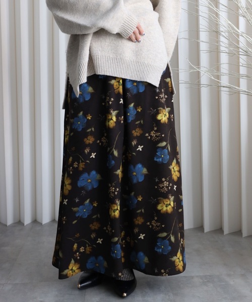 セール】【 YENNA 2026 SS 新作 】フラワーフレアロングスカート