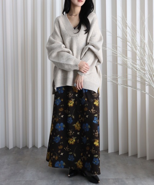 セール】【 YENNA 2026 SS 新作 】フラワーフレアロングスカート