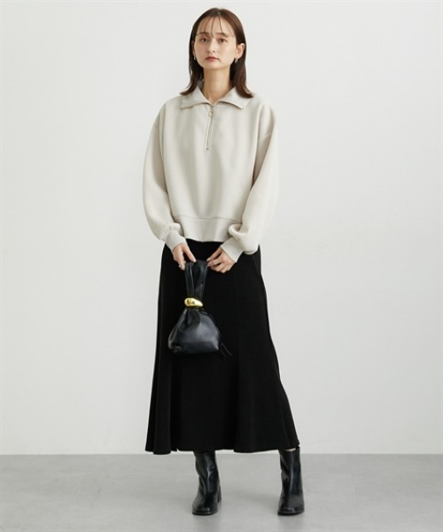 nissen（ニッセン）の「【裏起毛であったか】ハーフジップアップトップス（スウェット・レディース・ダークグレー/アイボリー/グレイッシュブルー・M/L/LL）」の10枚目の写真