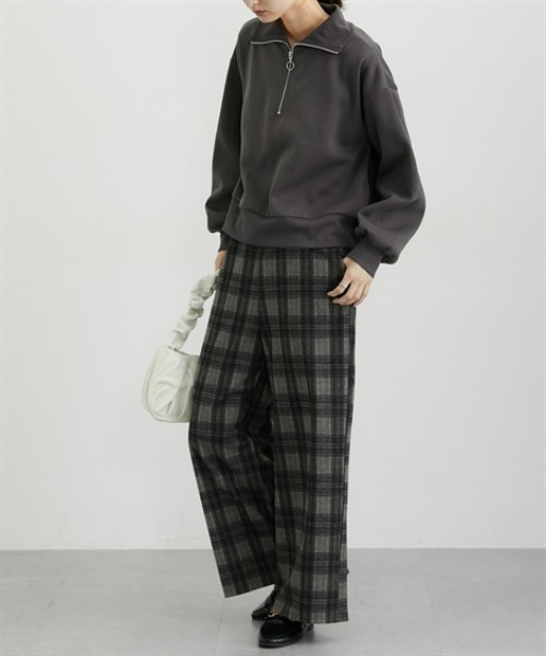 nissen（ニッセン）の「【裏起毛であったか】ハーフジップアップトップス（スウェット・レディース・ダークグレー/アイボリー/グレイッシュブルー・M/L/LL）」の17枚目の写真