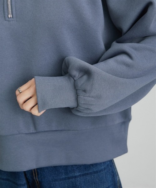 nissen（ニッセン）の「【裏起毛であったか】ハーフジップアップトップス（スウェット・レディース・ダークグレー/アイボリー/グレイッシュブルー・M/L/LL）」の20枚目の写真
