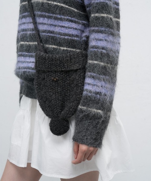 GENERAL IDEA（ジェネラルアイデア）の「【GENERAL IDEA】ウールビーニーニットバッグ / WOMAN BEANIE KNIT BAG（ショルダーバッグ・レディース・クリーム/チャコール/ライム/レッド・FREE）」の2枚目の写真