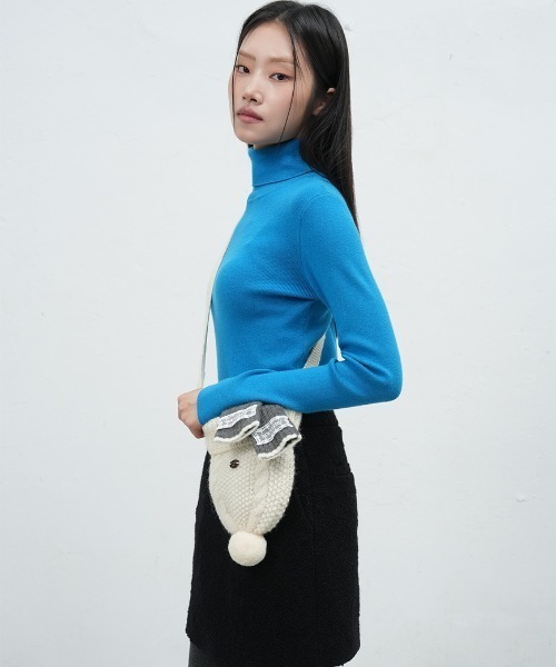 GENERAL IDEA（ジェネラルアイデア）の「【GENERAL IDEA】ウールビーニーニットバッグ / WOMAN BEANIE KNIT BAG（ショルダーバッグ・レディース・クリーム/チャコール/ライム/レッド・FREE）」の10枚目の写真