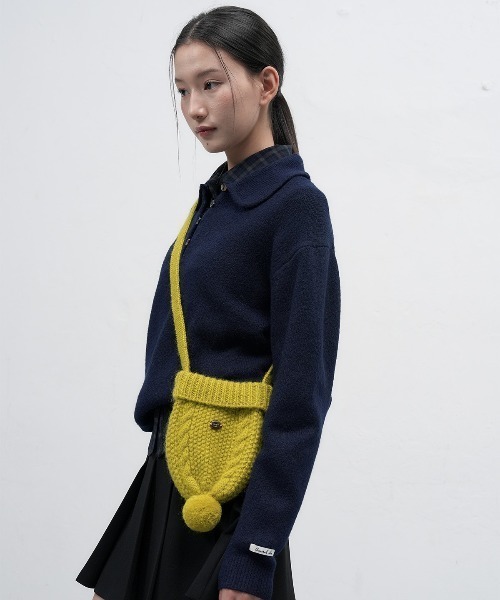 GENERAL IDEA（ジェネラルアイデア）の「【GENERAL IDEA】ウールビーニーニットバッグ / WOMAN BEANIE KNIT BAG（ショルダーバッグ・レディース・クリーム/チャコール/ライム/レッド・FREE）」の18枚目の写真