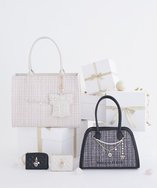Maison de FLEUR（メゾンドフルール）の「チャーム付きツイード2Wayバッグ（ハンドバッグ・レディース・ライトピンク/ブラック・FREE）」の20枚目の写真