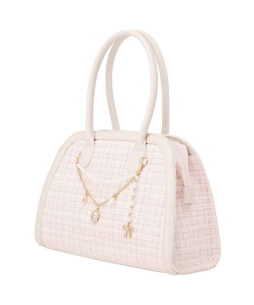 Maison de FLEUR（メゾンドフルール）の「チャーム付きツイード2Wayバッグ（ハンドバッグ・レディース・ライトピンク/ブラック・FREE）」の18枚目の写真