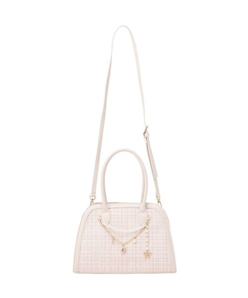 Maison de FLEUR（メゾンドフルール）の「チャーム付きツイード2Wayバッグ（ハンドバッグ・レディース・ライトピンク/ブラック・FREE）」の13枚目の写真