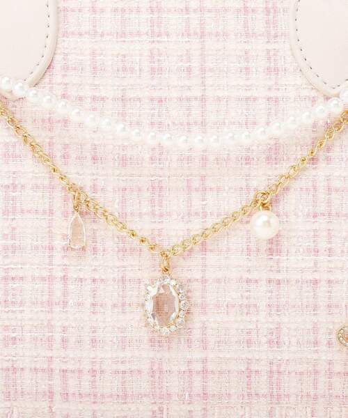 Maison de FLEUR（メゾンドフルール）の「チャーム付きツイード2Wayバッグ（ハンドバッグ・レディース・ライトピンク/ブラック・FREE）」の11枚目の写真