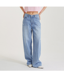 UNKNOWN PLANET（アンノウンプラネット）の「semi-wide cat brush denim pants light blue（デニムパンツ）」