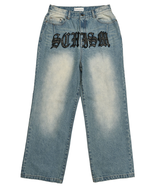 SCHISM PATCH JEANS BLUE デニム　新品未使用 SCHISM PATCH JEANS BLUE（デニムパンツ）｜SCHISM INDUCING（スキ
