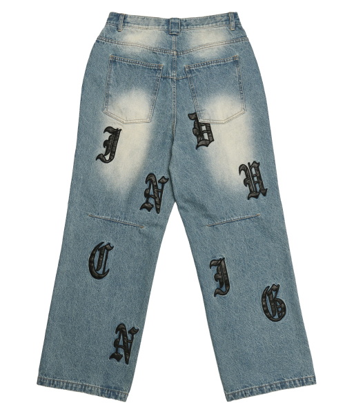 SCHISM PATCH JEANS BLUE デニム　新品未使用 SCHISM PATCH JEANS BLUE（デニムパンツ）｜SCHISM INDUCING（スキ