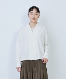 ウール天竺ダブル釦カーディガン