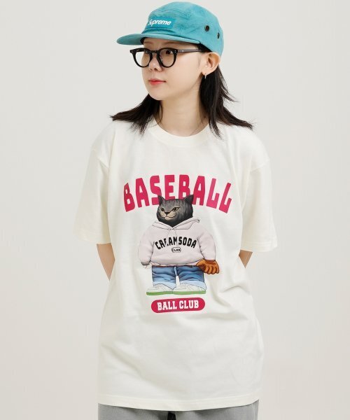 CREAM SODA LAB(クリームソーダラボ)の「ベースボールクラブ 半袖Tシャツ アイボリー(Tシャツ/カットソー・メンズ・その他・LARGE/MEDIUM/X-LARGE/XX-LARGE)」の1枚目の写真