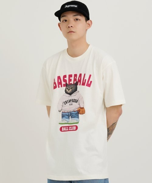CREAM SODA LAB(クリームソーダラボ)の「ベースボールクラブ 半袖Tシャツ アイボリー(Tシャツ/カットソー・メンズ・その他・LARGE/MEDIUM/X-LARGE/XX-LARGE)」の3枚目の写真