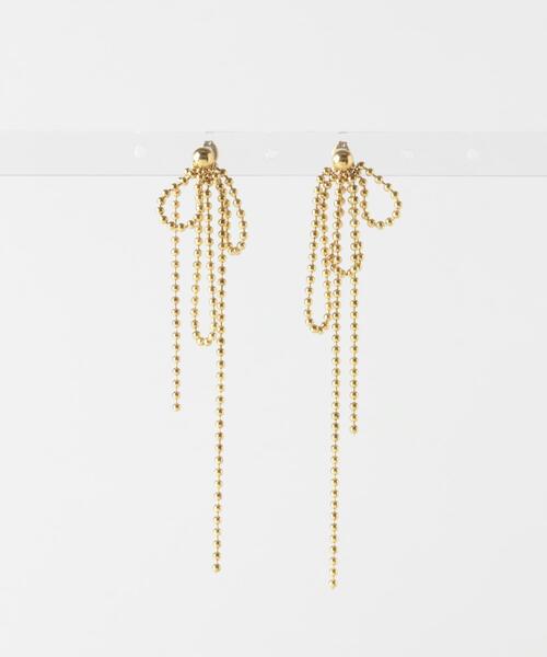 URBAN RESEARCH Sonny Label（アーバンリサーチサニーレーベル）の「ステンレススウィングボールチェーンピアス（ピアス（両耳用）・レディース・ゴールド/シルバー・ONE）」の4枚目の写真