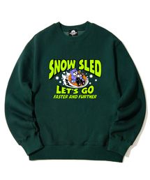 SNOW SLED BEAR グラフィック クルーネック - グリーン