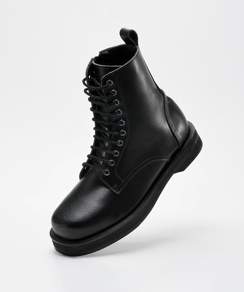 4.5cm 牛革 チャンキーソール スクエアトゥ ワーカー コリン(CR0064)