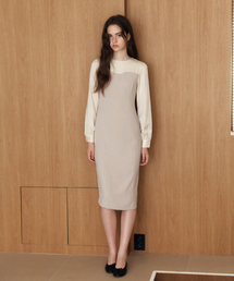 TWO TONE ONEPIECE_BEIGE