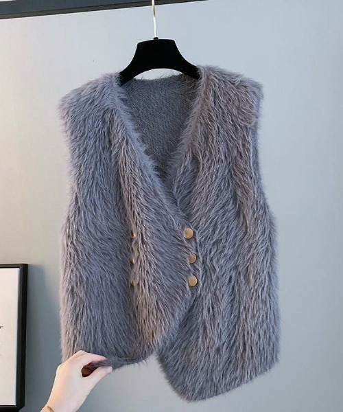 セール】スタイリングのアクセントになるファーベスト（ベスト