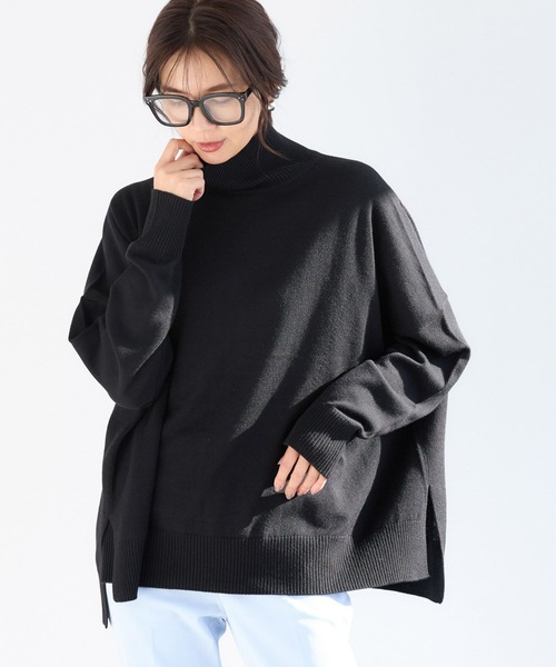 BARNYARDSTORM（バンヤードストーム）の「BARNYARDSTORM / ハイネックワイドポンチョニット【WEB限定カラー】（ニット/セーター・レディース・ブラック/グリーン/ブラウン/オレンジ/ブルー/グレー・FREE）」の19枚目の写真