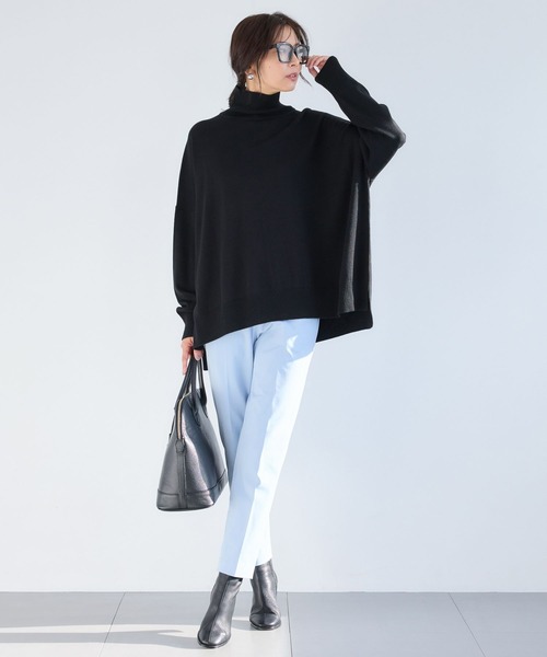 BARNYARDSTORM（バンヤードストーム）の「BARNYARDSTORM / ハイネックワイドポンチョニット【WEB限定カラー】（ニット/セーター・レディース・ブラック/グリーン/ブラウン/オレンジ/ブルー/グレー・FREE）」の13枚目の写真