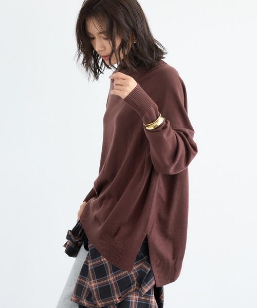 BARNYARDSTORM（バンヤードストーム）の「BARNYARDSTORM / ハイネックワイドポンチョニット【WEB限定カラー】（ニット/セーター・レディース・ブラック/グリーン/ブラウン/オレンジ/ブルー/グレー・FREE）」の22枚目の写真