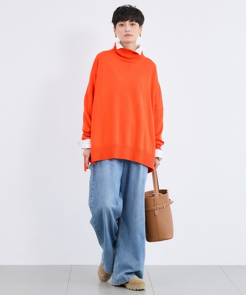 BARNYARDSTORM（バンヤードストーム）の「BARNYARDSTORM / ハイネックワイドポンチョニット【WEB限定カラー】（ニット/セーター・レディース・ブラック/グリーン/ブラウン/オレンジ/ブルー/グレー・FREE）」の18枚目の写真