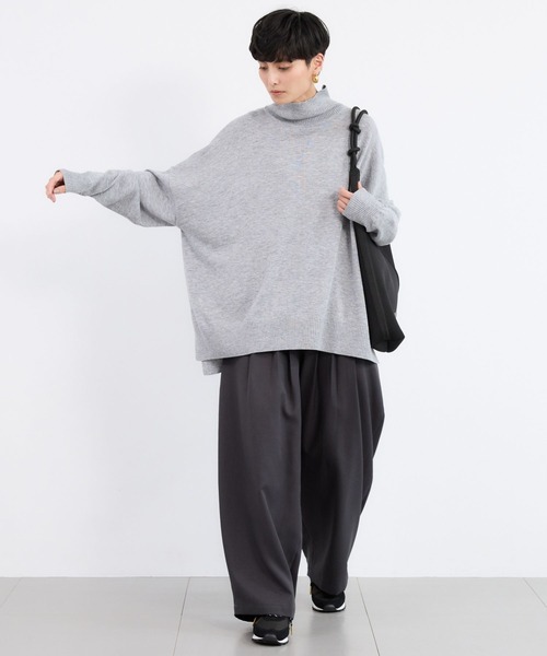 BARNYARDSTORM（バンヤードストーム）の「BARNYARDSTORM / ハイネックワイドポンチョニット【WEB限定カラー】（ニット/セーター・レディース・ブラック/グリーン/ブラウン/オレンジ/ブルー/グレー・FREE）」の14枚目の写真