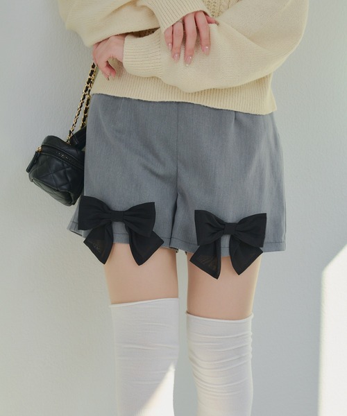 continuer de NICE CLAUP（コンティニューデナイスクラップ）の「【2026SS】リボンSET、スタイルアップショートパンツ（その他パンツ・レディース・トップグレー/チェック/ピンク・FREE）」の15枚目の写真