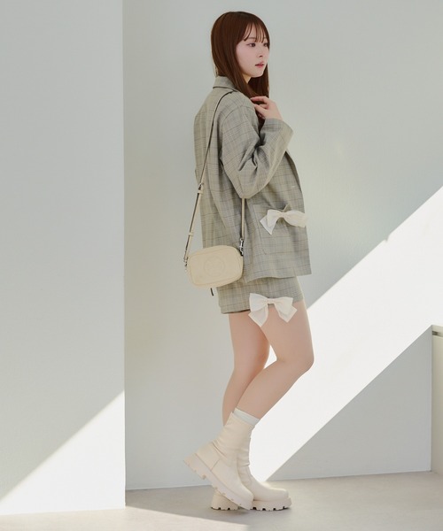 continuer de NICE CLAUP（コンティニューデナイスクラップ）の「【2026SS】リボンSET、スタイルアップショートパンツ（その他パンツ・レディース・トップグレー/チェック/ピンク・FREE）」の13枚目の写真