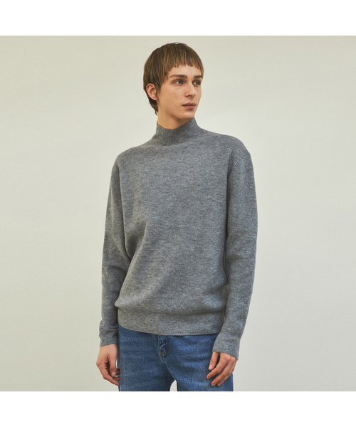 WEDNESDAY OASIS(ウェンズデーオアシス)の「オールウェイズハーフタートルネックニット_4カラー(WC25-KN13)(ニット/セーター・メンズ・ブラック/ベージュ/グレー/アイボリー・MEDIUM/LARGE)」の3枚目の写真