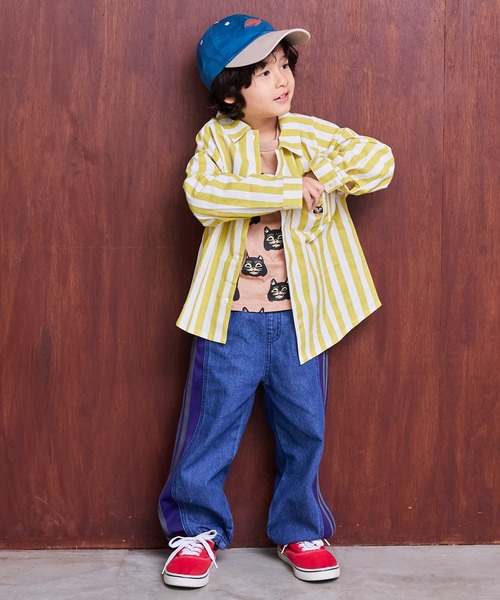 MARKEY'S（マーキーズ）の「トラックパンツリメイクデニムパンツ（デニムパンツ・キッズ・ブルー/ブラック・100/150/120/110/90/140/130）」の8枚目の写真