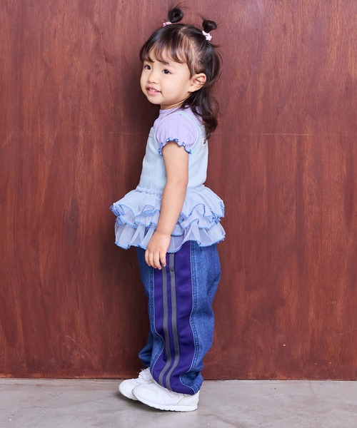 MARKEY'S（マーキーズ）の「トラックパンツリメイクデニムパンツ（デニムパンツ・キッズ・ブルー/ブラック・100/150/120/110/90/140/130）」の15枚目の写真