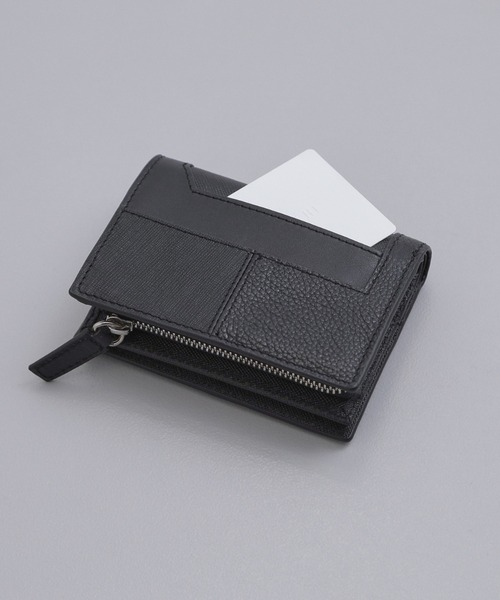 【MST_T】ミニ財布（ブラック×ターコイズ）【受注生産】 セール】【本革】トリミングミニウォレット（財布）｜tk.TAKEO KIKUCHI