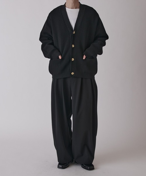 Lui's（ルイス）の「ゴールドTバーカーデ（カーディガン/ボレロ・メンズ・ブラック/チャコールグレー・S/M）」の7枚目の写真