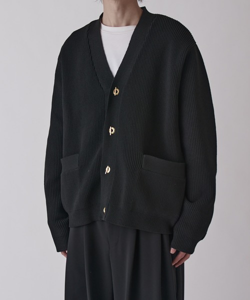 Lui's（ルイス）の「ゴールドTバーカーデ（カーディガン/ボレロ・メンズ・ブラック/チャコールグレー・S/M）」の3枚目の写真