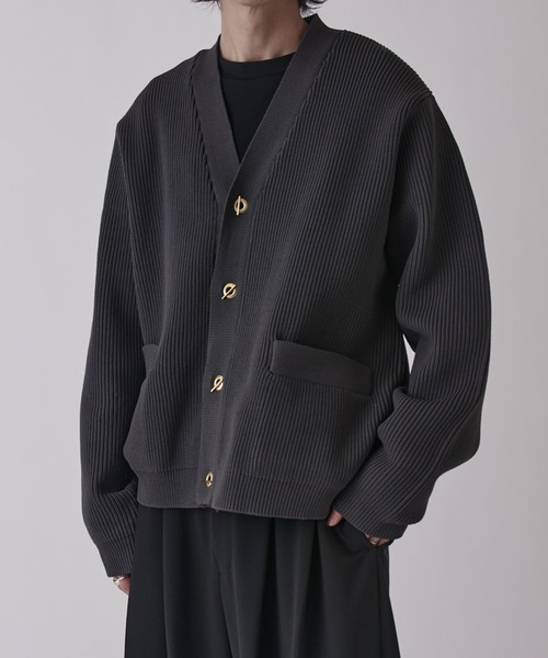 Lui's（ルイス）の「ゴールドTバーカーデ（カーディガン/ボレロ・メンズ・ブラック/チャコールグレー・S/M）」の13枚目の写真
