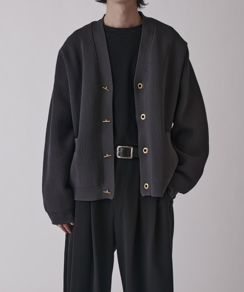 Lui's（ルイス）の「ゴールドTバーカーディガン（カーディガン/ボレロ・メンズ・ブラック/チャコールグレー・S/M）」の16枚目の写真