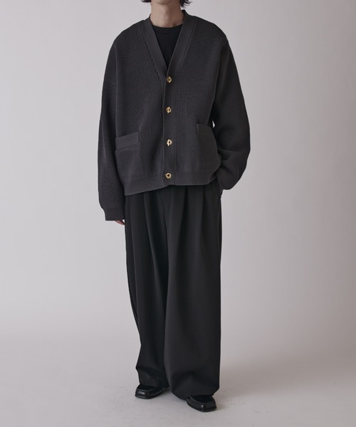 Lui's（ルイス）の「ゴールドTバーカーディガン（カーディガン/ボレロ・メンズ・ブラック/チャコールグレー・S/M）」の19枚目の写真