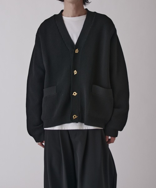Lui's（ルイス）の「ゴールドTバーカーディガン（カーディガン/ボレロ・メンズ・ブラック/チャコールグレー・S/M）」の7枚目の写真