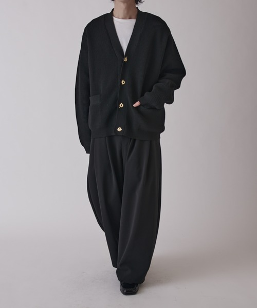 Lui's（ルイス）の「ゴールドTバーカーディガン（カーディガン/ボレロ・メンズ・ブラック/チャコールグレー・S/M）」の12枚目の写真