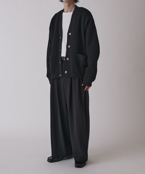 Lui's（ルイス）の「ゴールドTバーカーディガン（カーディガン/ボレロ・メンズ・ブラック/チャコールグレー・S/M）」の13枚目の写真